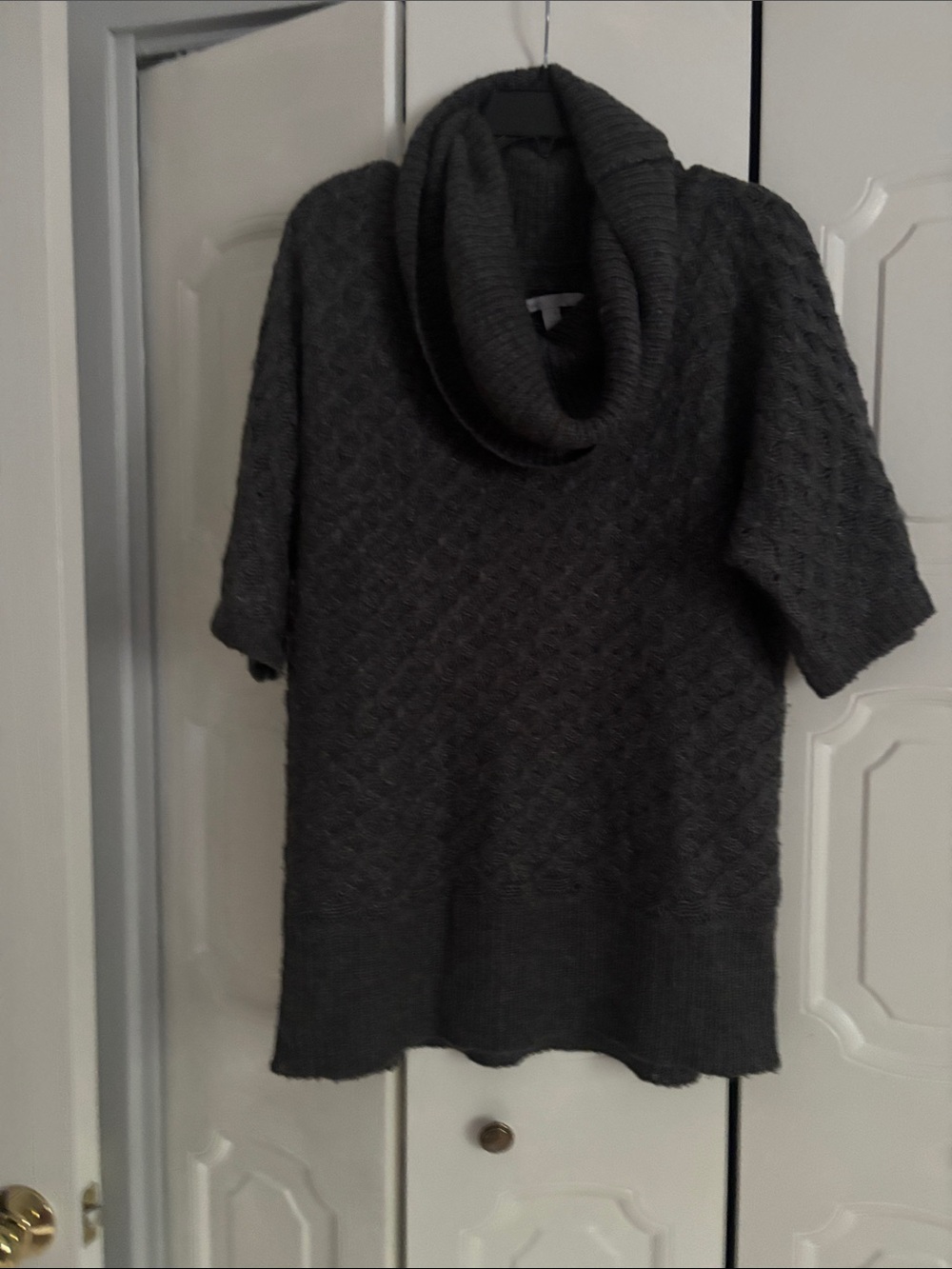 Old Navy Charcoal Short-Sleeve Cowl-Neck Sweater